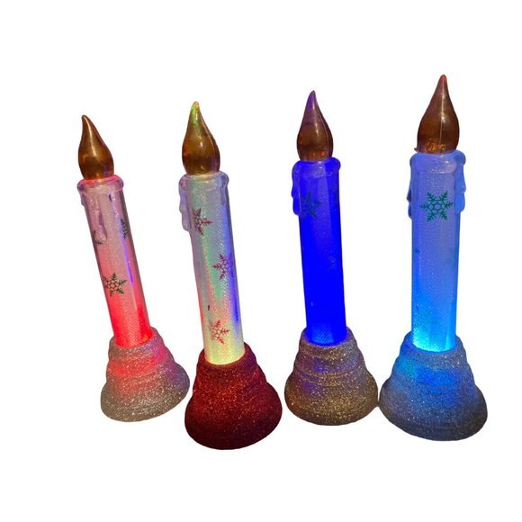 Christmas Candles 4 Battery Operated Plastic Color Changing Decor - Picture 7 of 8